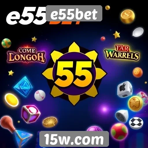 Variedade de jogos disponíveis no e55bet